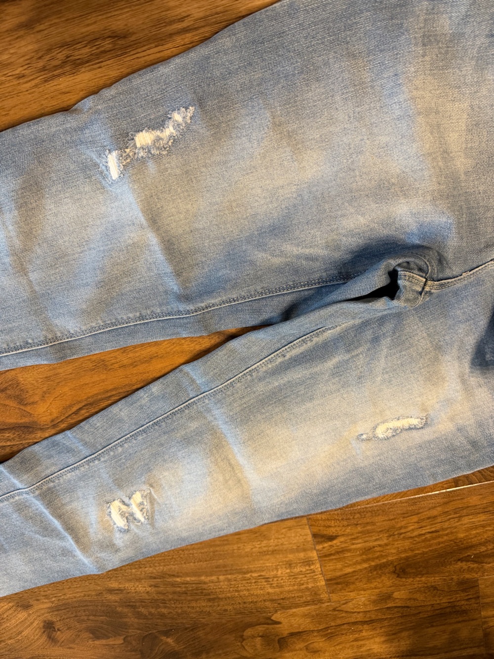 WHBM Distressed Straight Leg Cropped Ankle Jeans - Picture 4 of 7